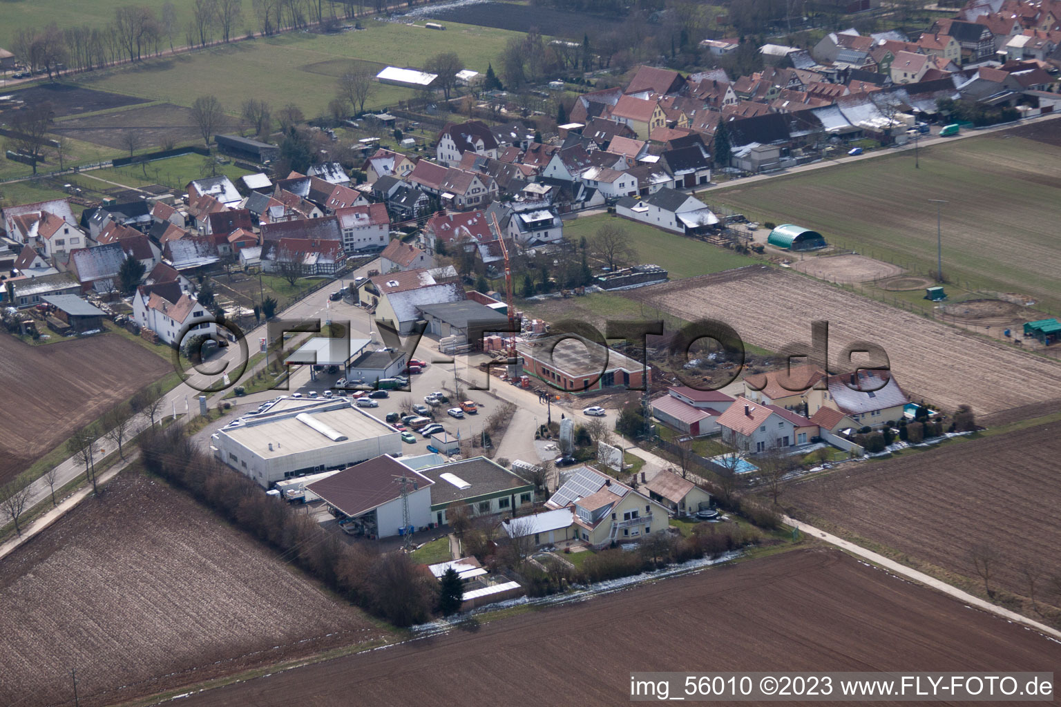 Luftbild von Freckenfeld, Gewerbegebiet im Bundesland Rheinland-Pfalz, Deutschland