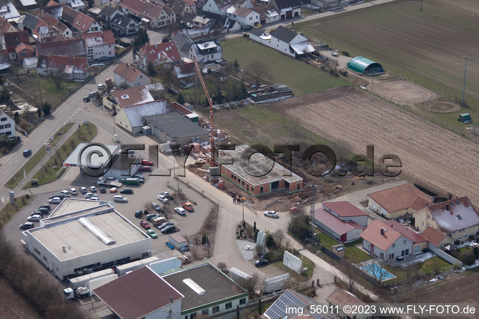 Luftaufnahme von Freckenfeld, Gewerbegebiet im Bundesland Rheinland-Pfalz, Deutschland