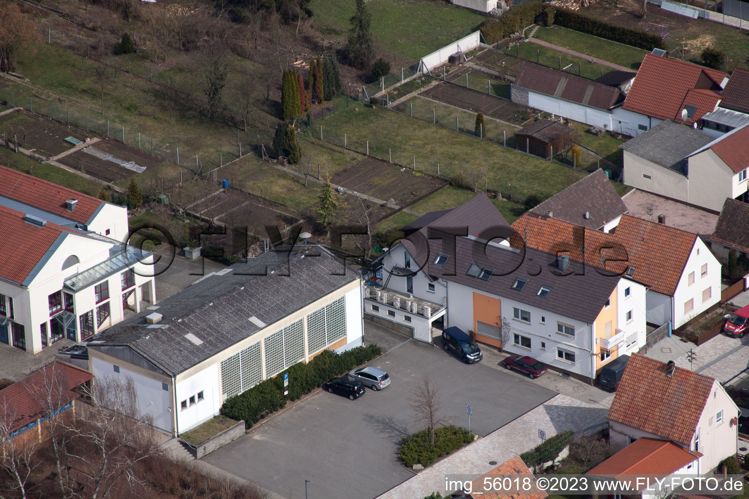 Luftbild von Minfeld, Schulstr im Bundesland Rheinland-Pfalz, Deutschland