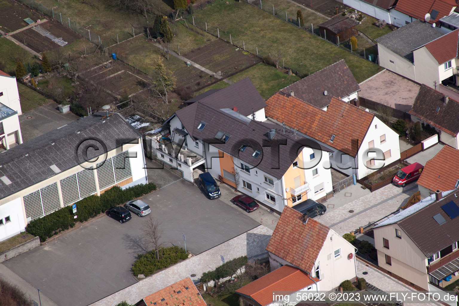 Luftaufnahme von Minfeld, Schulstr im Bundesland Rheinland-Pfalz, Deutschland