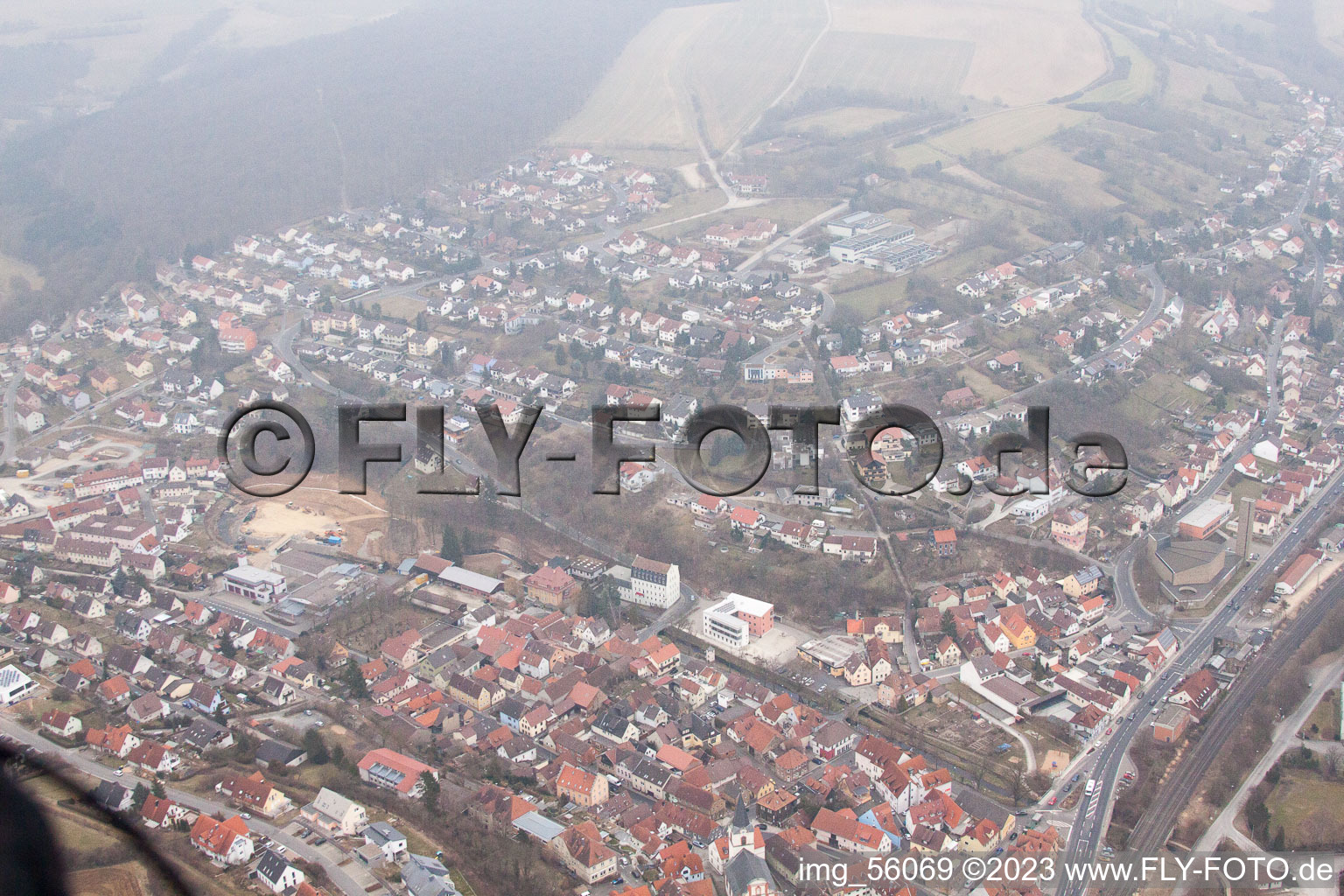 Drohnenbild von Schonungen im Bundesland Bayern, Deutschland