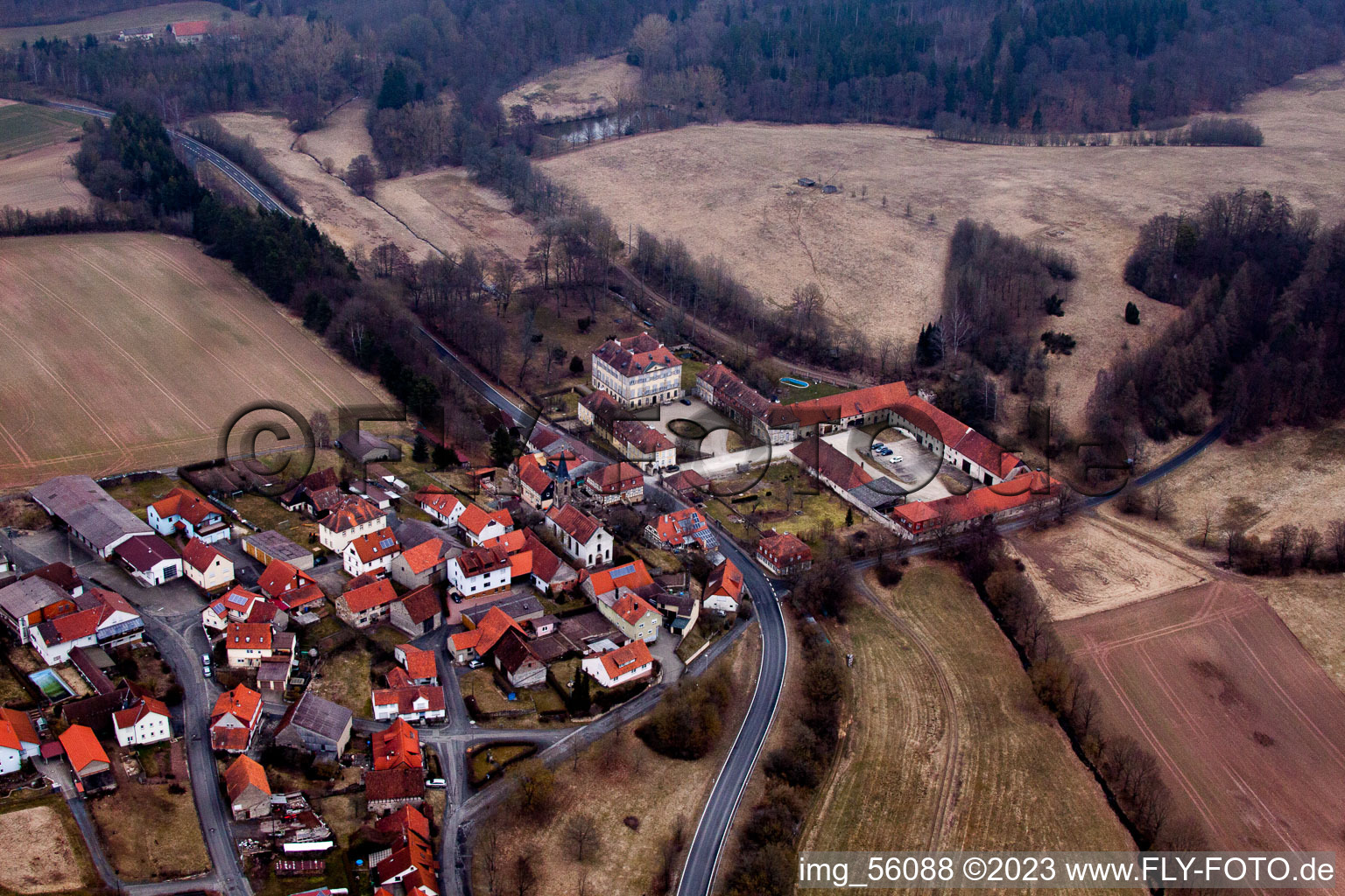 Hofheim in Unterfranken im Bundesland Bayern, Deutschland von oben gesehen