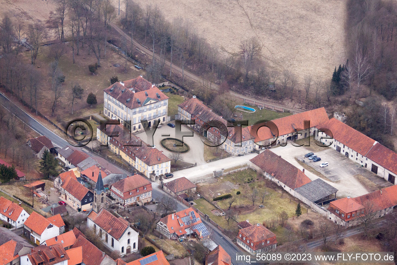 Hofheim in Unterfranken im Bundesland Bayern, Deutschland vom Flugzeug aus