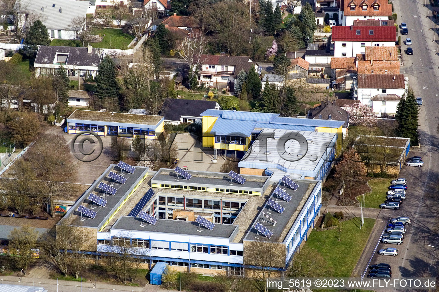 Luftaufnahme von Kandel, Realschule im Bundesland Rheinland-Pfalz, Deutschland