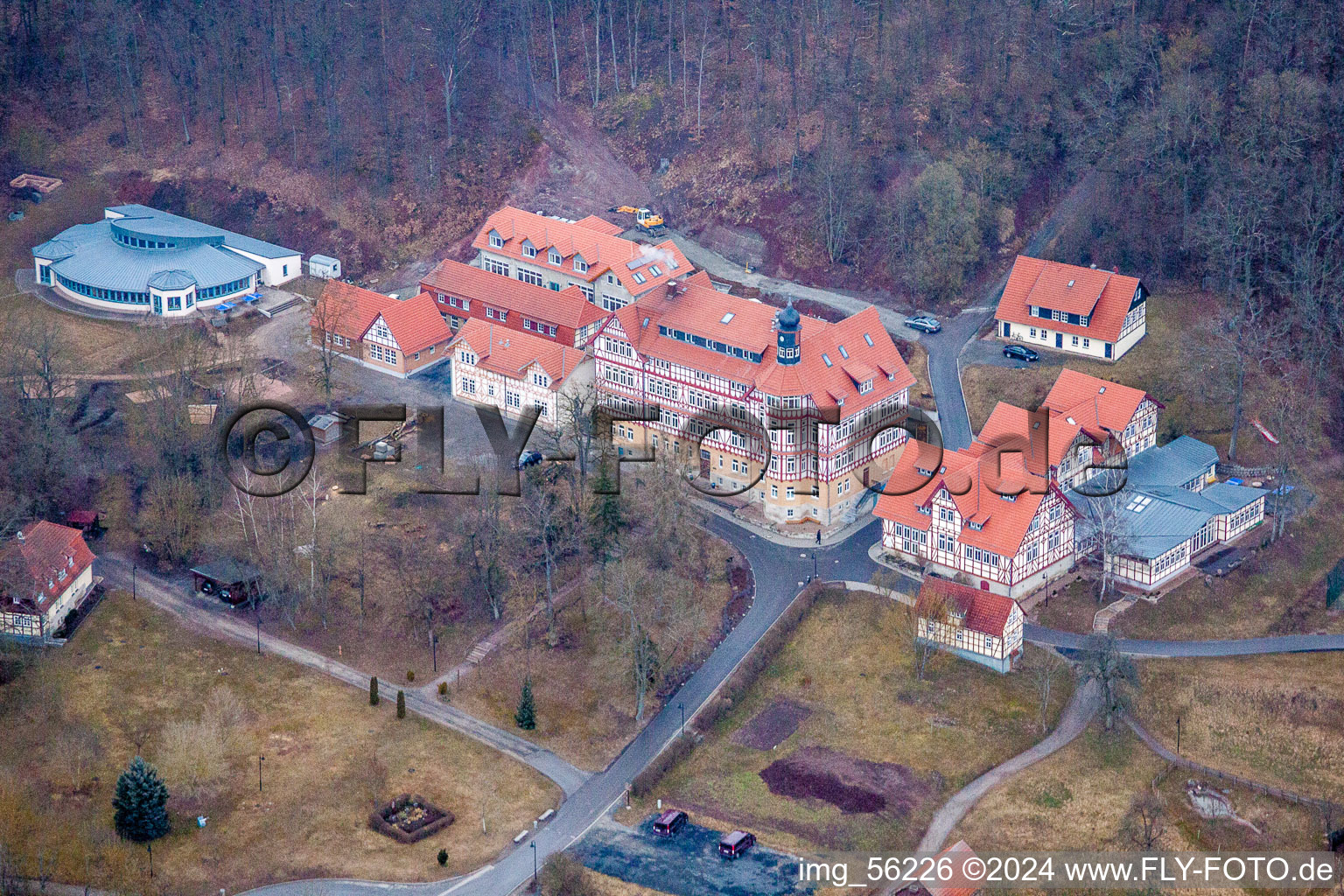 Schulgebäude des Internat Hermann-Lietz-Schule im Thüringer Wald in Westhausen im Bundesland Thüringen, Deutschland