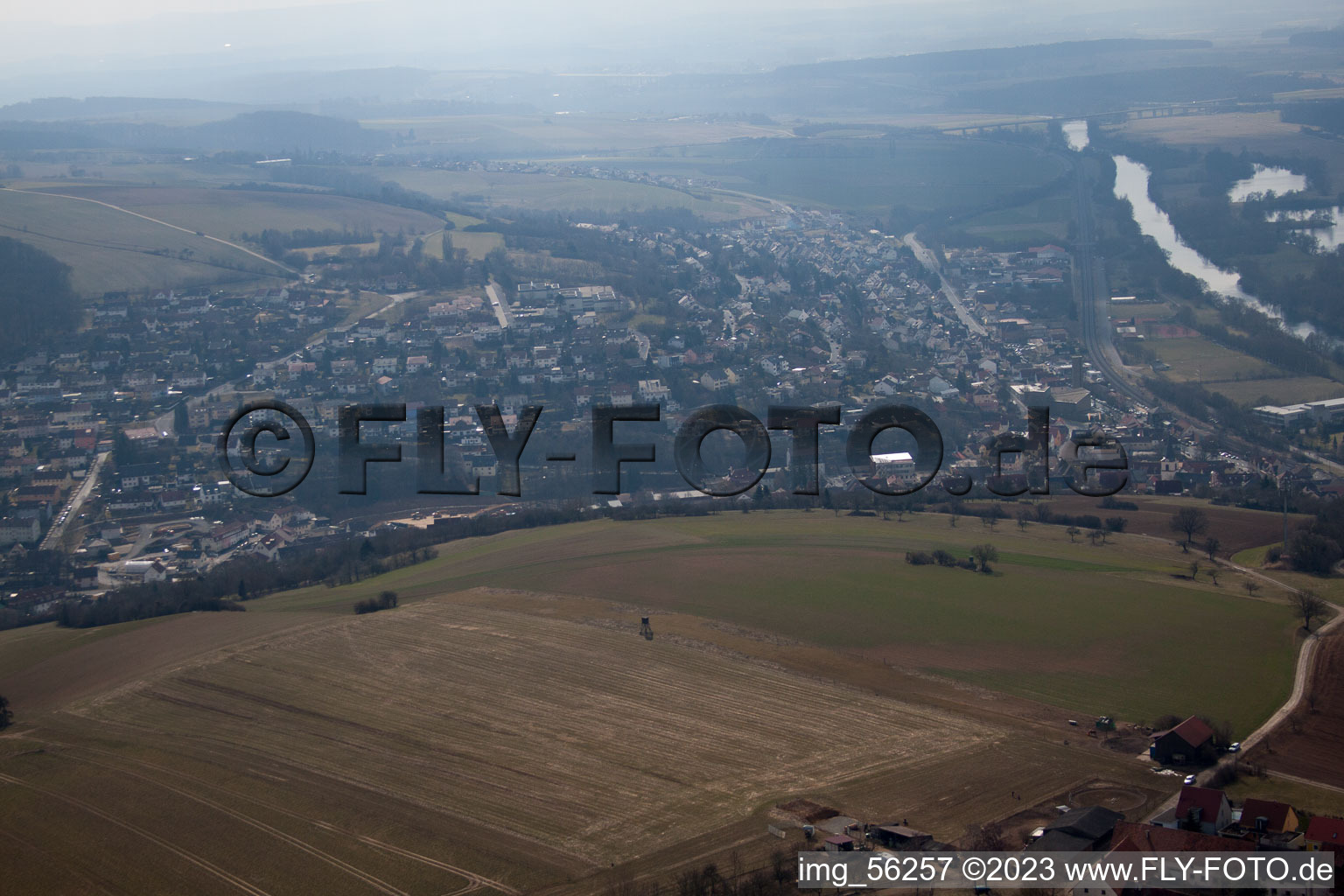 Schonungen im Bundesland Bayern, Deutschland von der Drohne aus gesehen