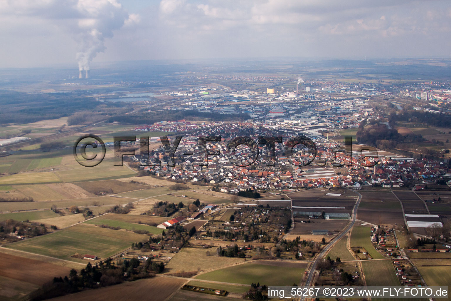 Luftaufnahme von Schweinfurt in Sicht im Bundesland Bayern, Deutschland