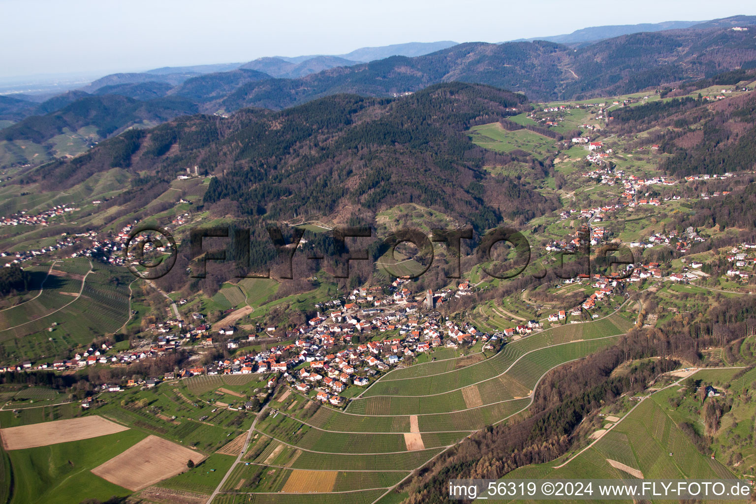 Ortsteil Neusatz in Bühl im Bundesland Baden-Württemberg, Deutschland von oben