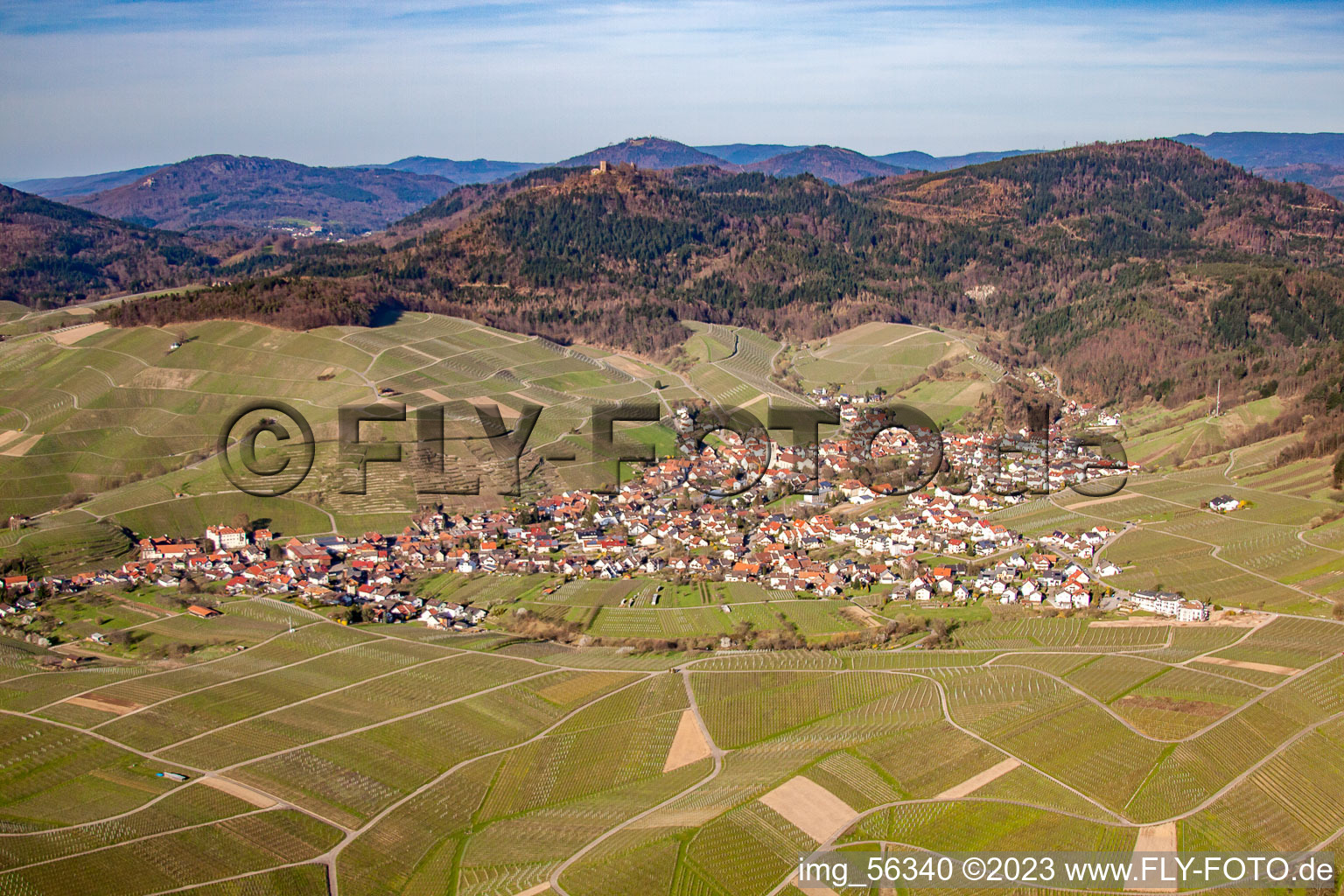 Luftaufnahme von Von Westen im Ortsteil Neuweier in Baden-Baden im Bundesland Baden-Württemberg, Deutschland