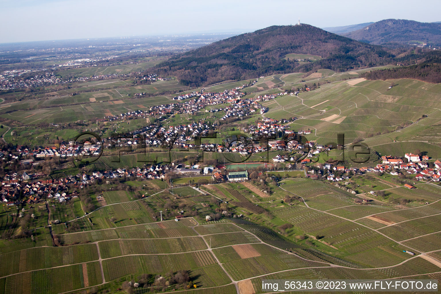 Schrägluftbild von Ortsteil Steinbach in Baden-Baden im Bundesland Baden-Württemberg, Deutschland