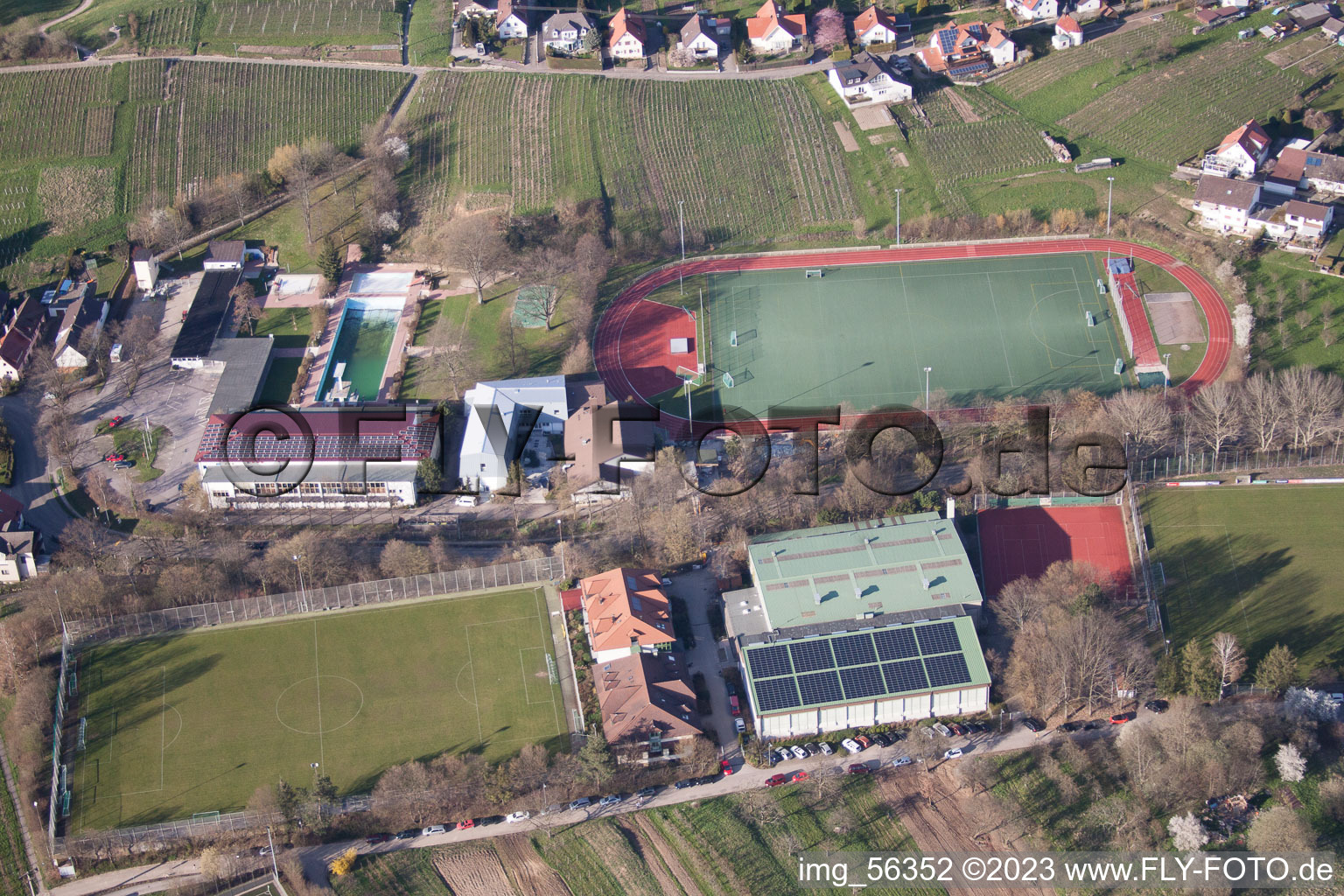 Sportplätze im Ortsteil Steinbach in Baden-Baden im Bundesland Baden-Württemberg, Deutschland