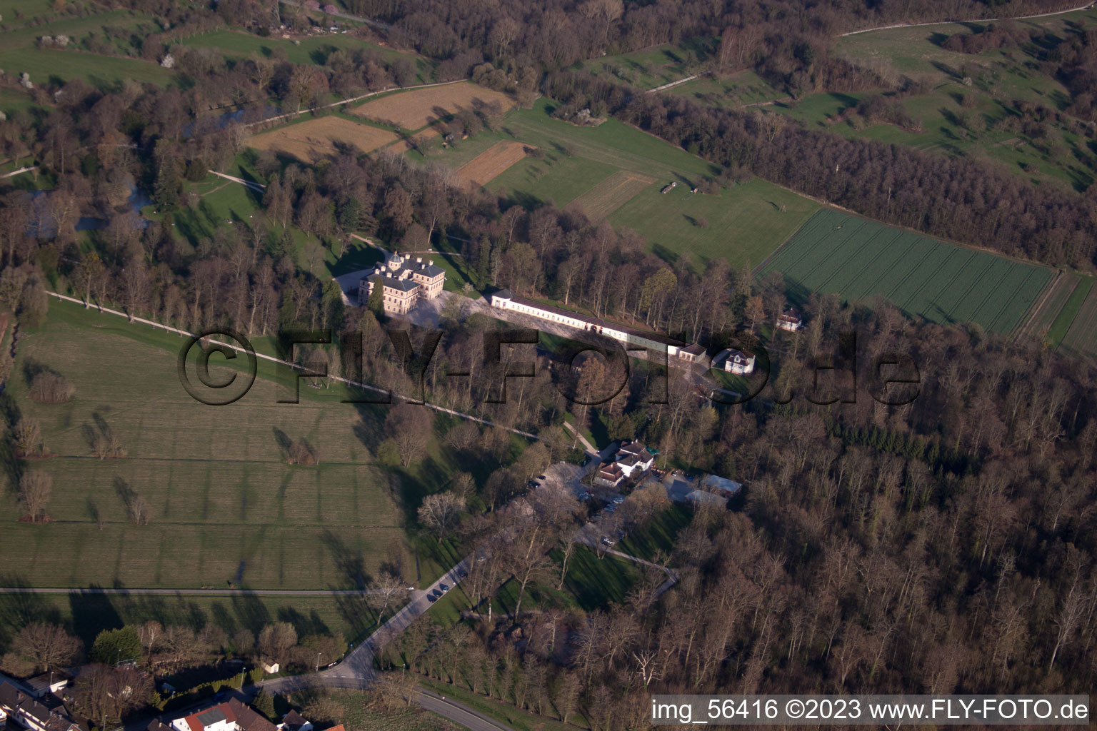 Luftbild von Kuppenheim, Schloss Favorite im Bundesland Baden-Württemberg, Deutschland