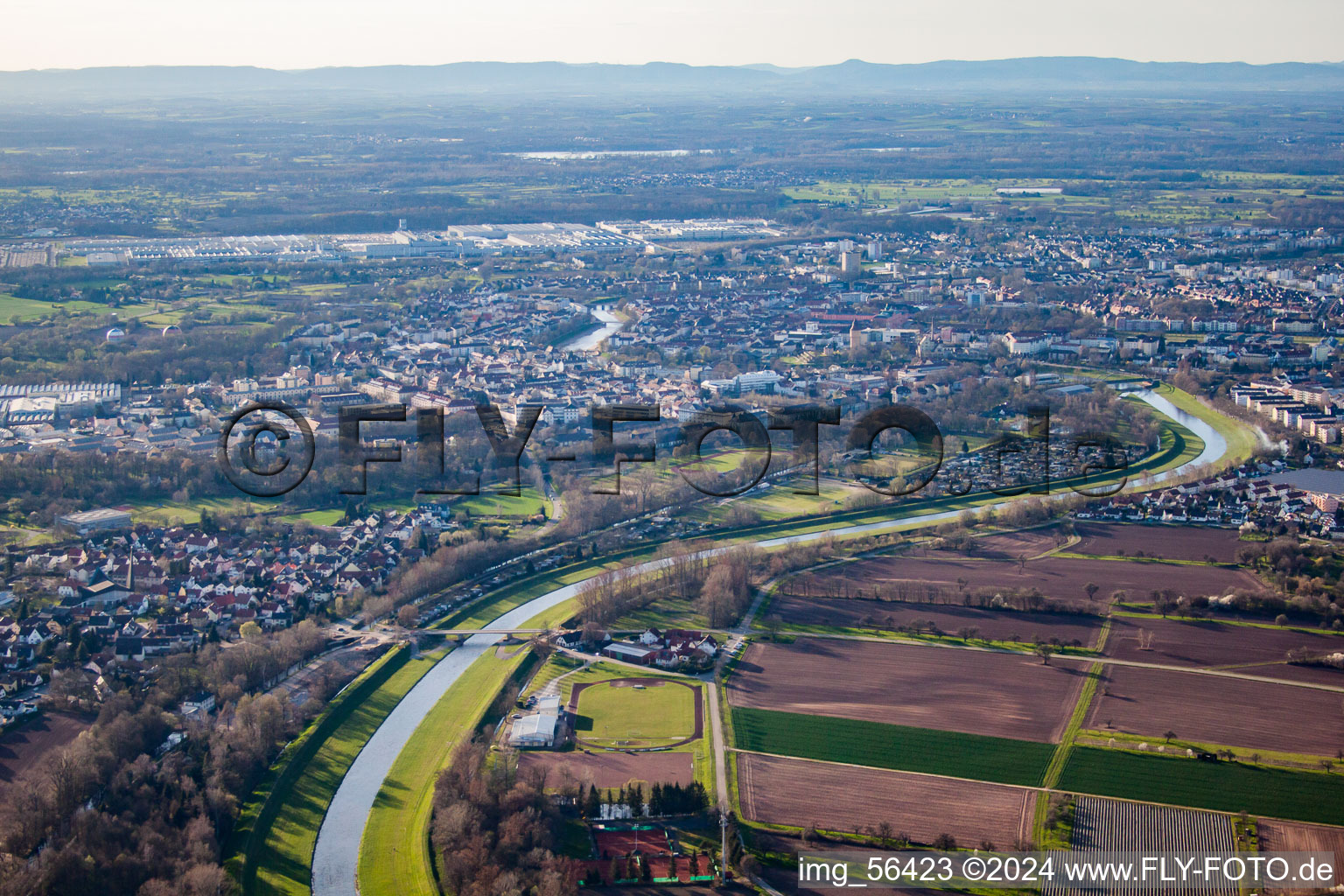 Jahnallee im Ortsteil Niederbühl in Rastatt im Bundesland Baden-Württemberg, Deutschland