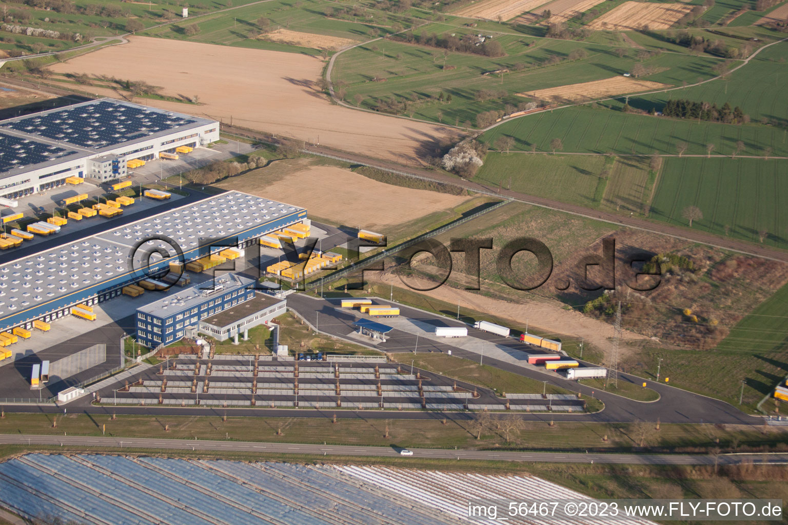 DACHSER Logistikzentrum Karlsruhe GmbH, Malsch im Bundesland Baden-Württemberg, Deutschland von oben gesehen
