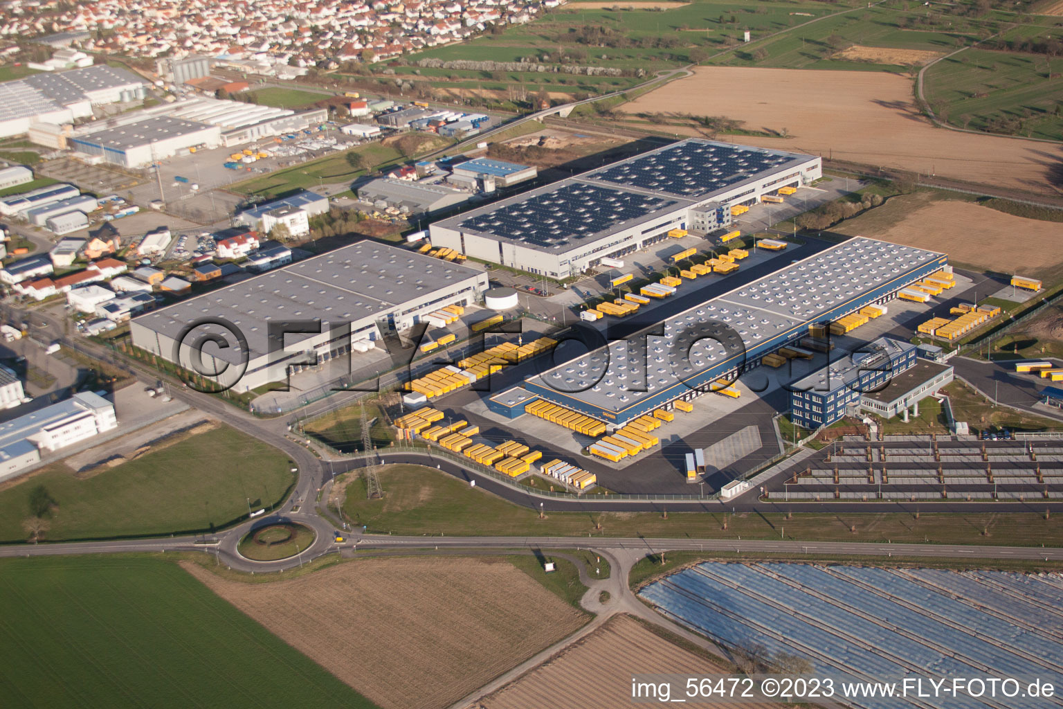 DACHSER Logistikzentrum Karlsruhe GmbH, Malsch im Bundesland Baden-Württemberg, Deutschland aus der Drohnenperspektive
