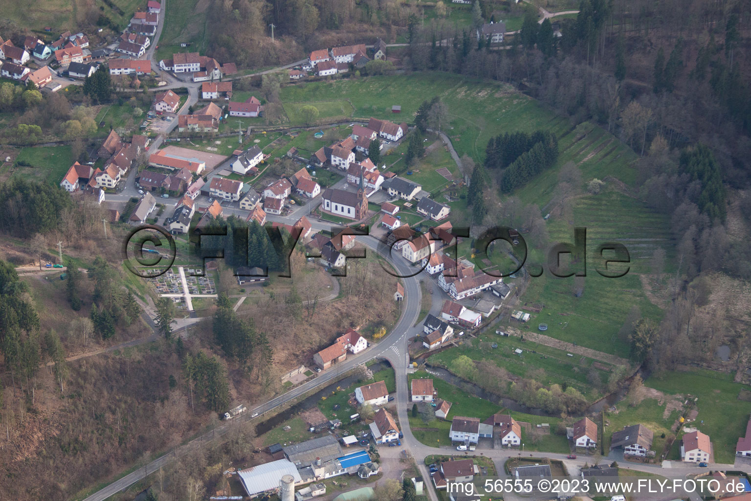 Drohnenaufname von Bobenthal im Bundesland Rheinland-Pfalz, Deutschland