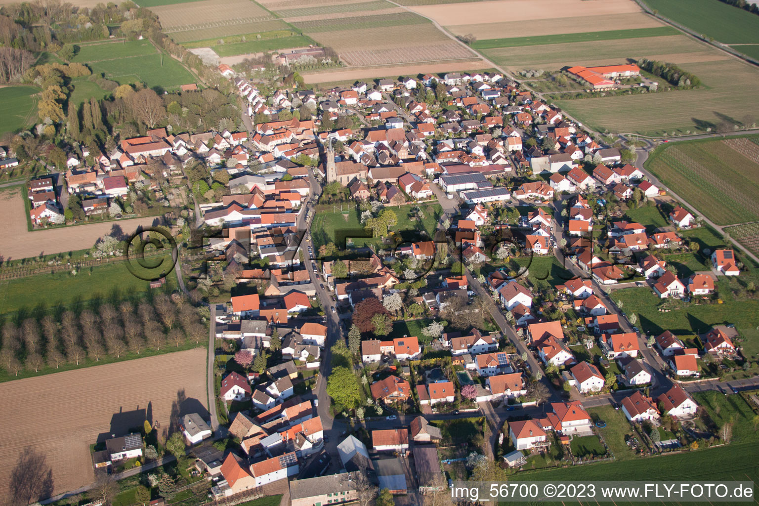 Luftaufnahme von Großfischlingen im Bundesland Rheinland-Pfalz, Deutschland
