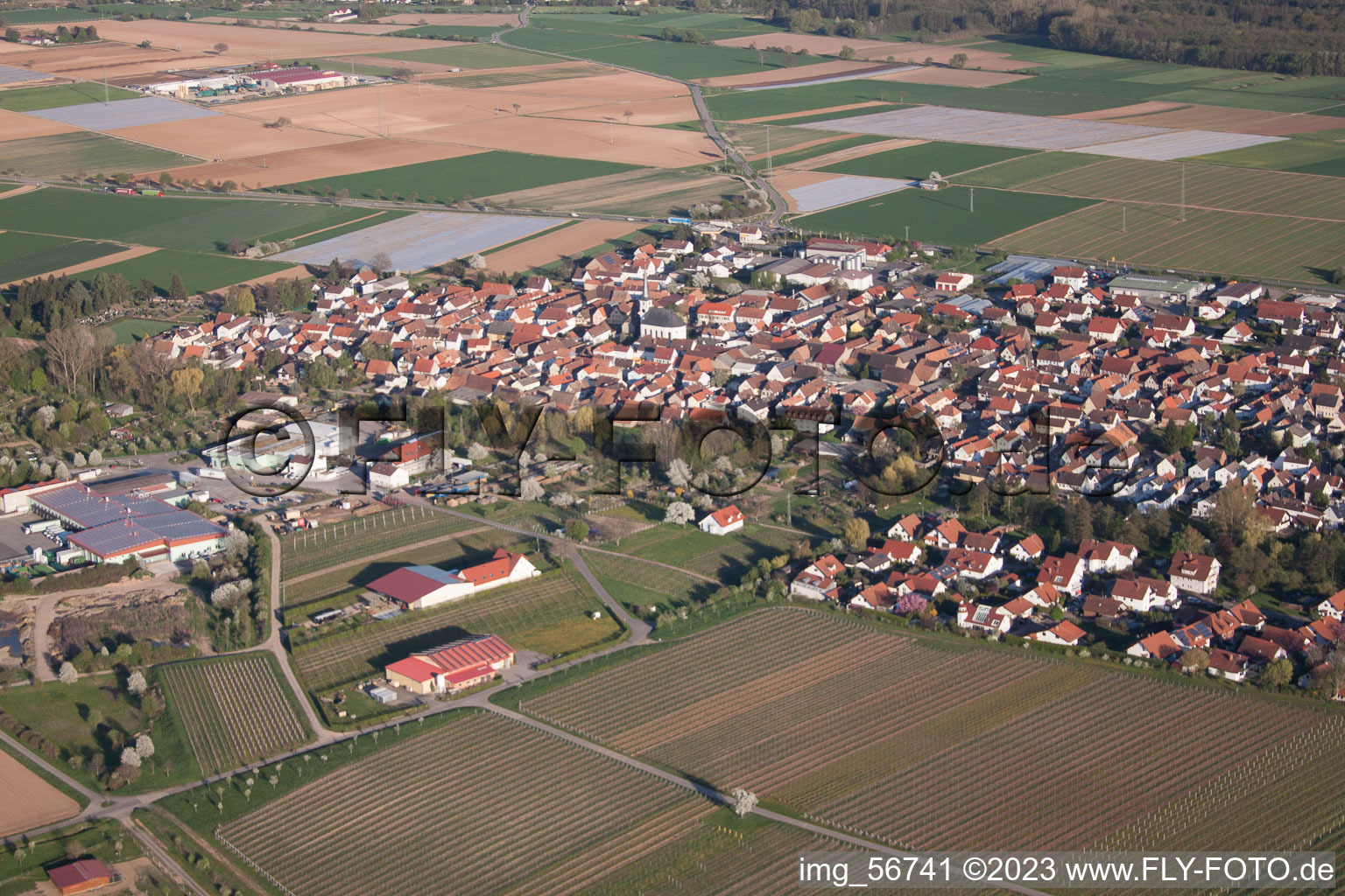 Luftbild von Hochstadt im Bundesland Rheinland-Pfalz, Deutschland