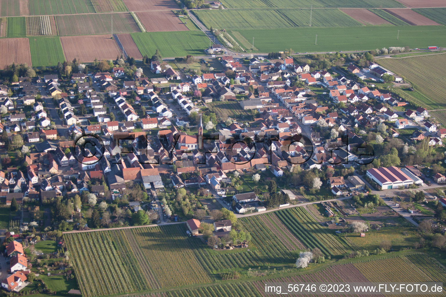Hochstadt im Bundesland Rheinland-Pfalz, Deutschland von oben