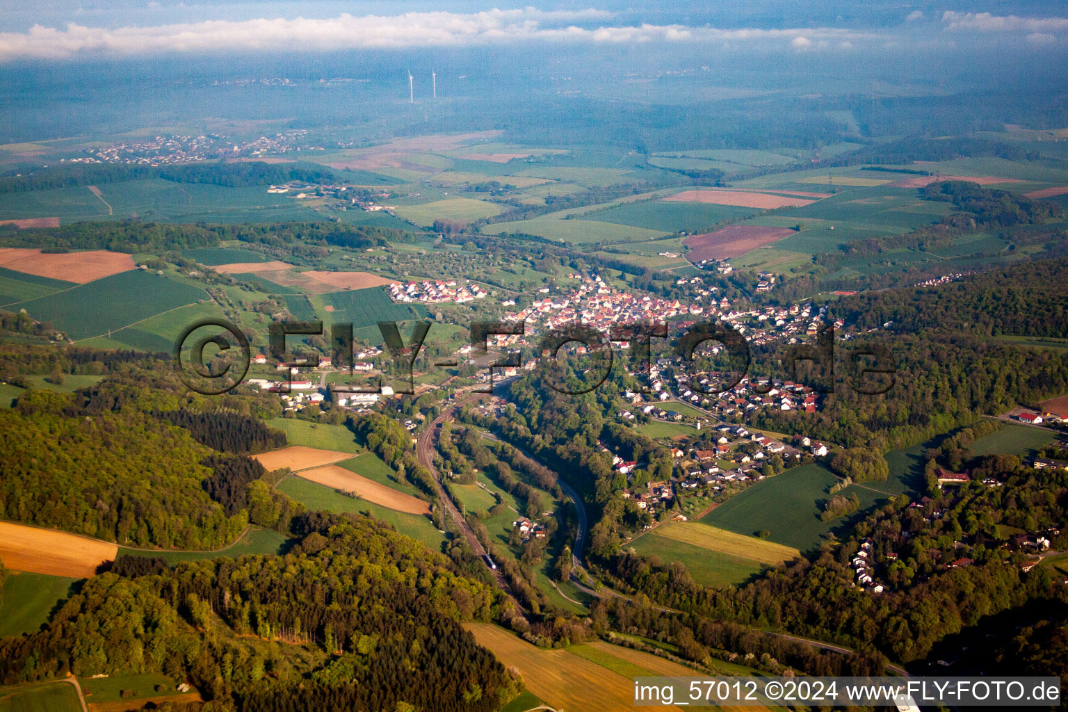 Dorfansicht im Ortsteil Zimmern in Seckach im Bundesland Baden-Württemberg, Deutschland