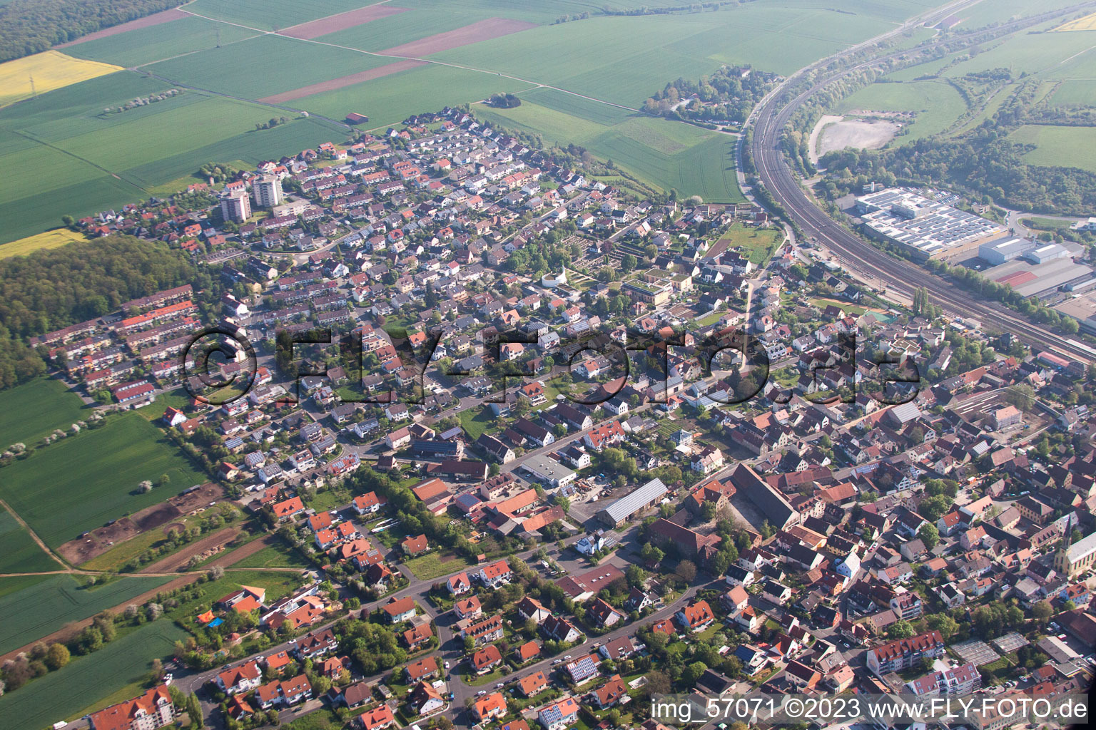 Luftbild von Rottendorf im Bundesland Bayern, Deutschland