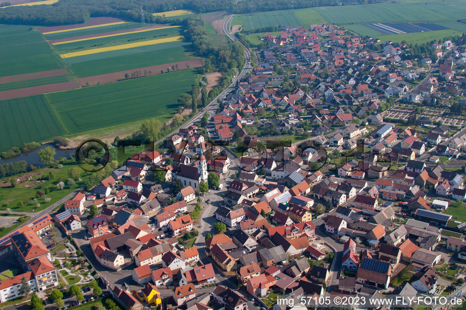 Heidenfeld im Bundesland Bayern, Deutschland von oben gesehen