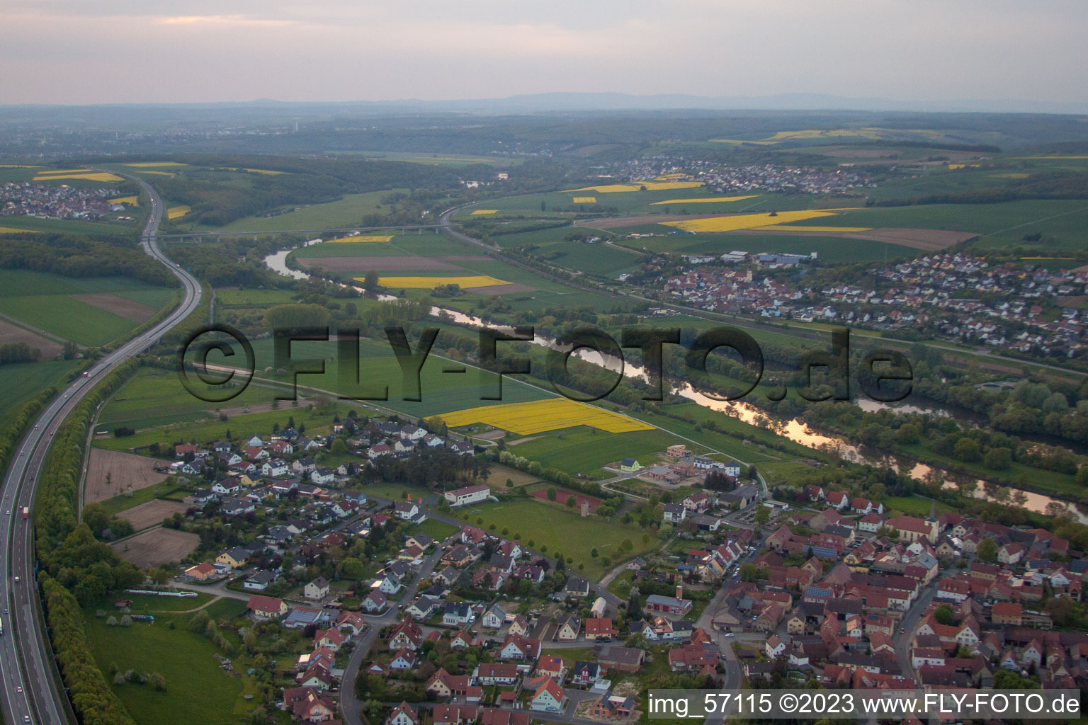 Luftaufnahme von Obereuerheim im Bundesland Bayern, Deutschland