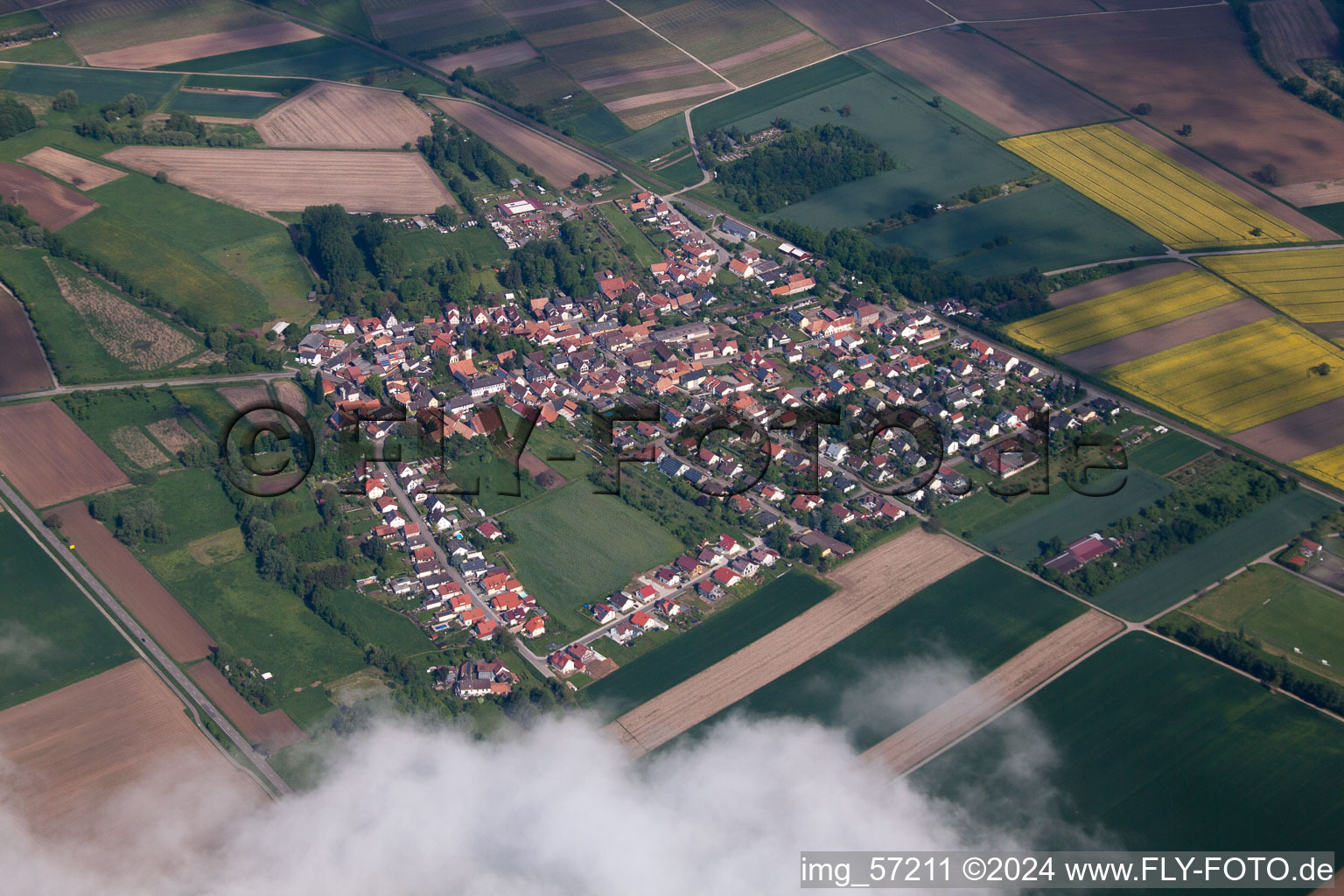 Dorf - Ansicht in Barbelroth im Bundesland Rheinland-Pfalz, Deutschland von oben