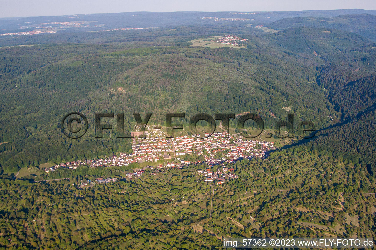 Luftbild von Dorf - Ansicht in Waldprechtsweier in Malsch im Bundesland Baden-Württemberg, Deutschland