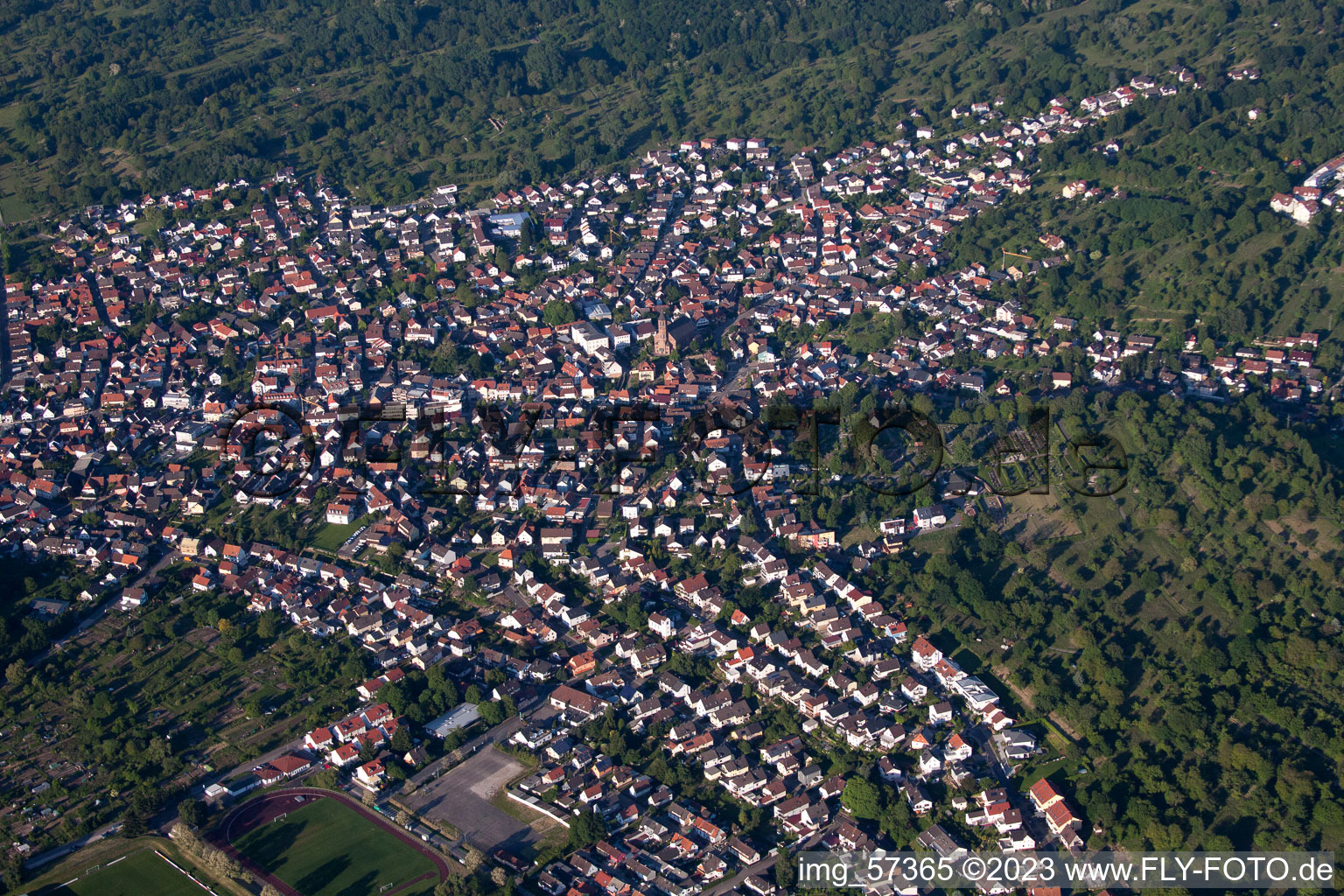 Luftbild von Von Südwesten in Malsch im Bundesland Baden-Württemberg, Deutschland