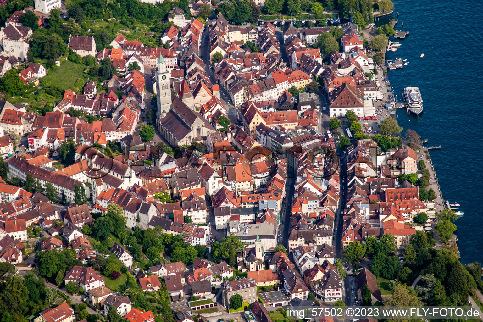 Luftaufnahme von Überlingen im Bundesland Baden-Württemberg, Deutschland