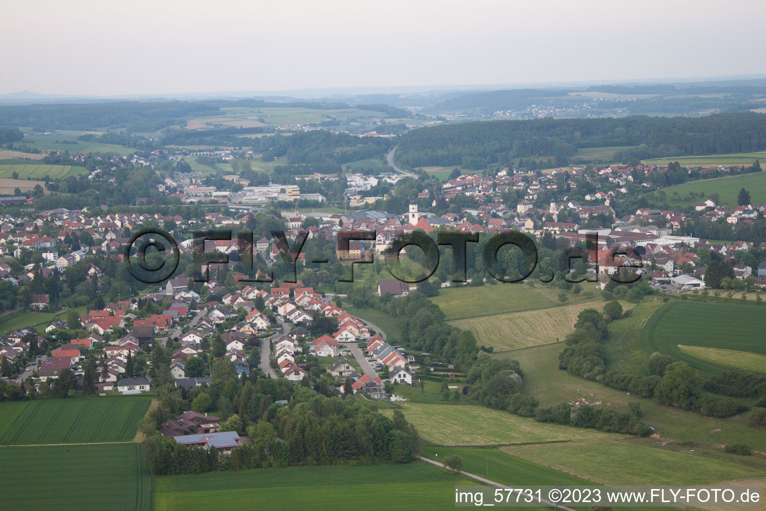 Meßkirch im Bundesland Baden-Württemberg, Deutschland aus der Luft