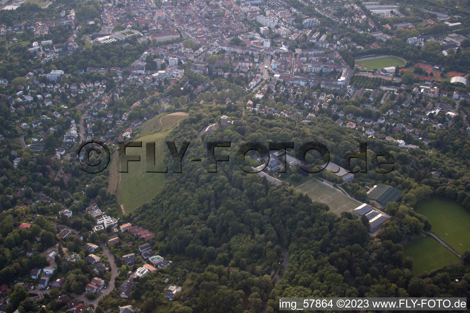 Ortsteil Durlach in Karlsruhe im Bundesland Baden-Württemberg, Deutschland von der Drohne aus gesehen