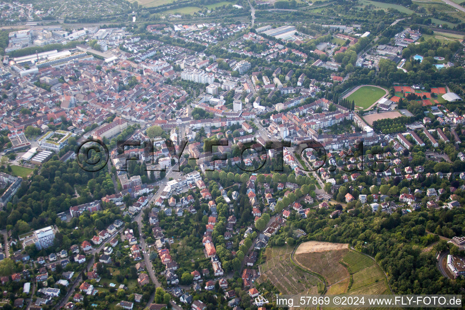 Luftbild von Geigersberg im Ortsteil Durlach in Karlsruhe im Bundesland Baden-Württemberg, Deutschland