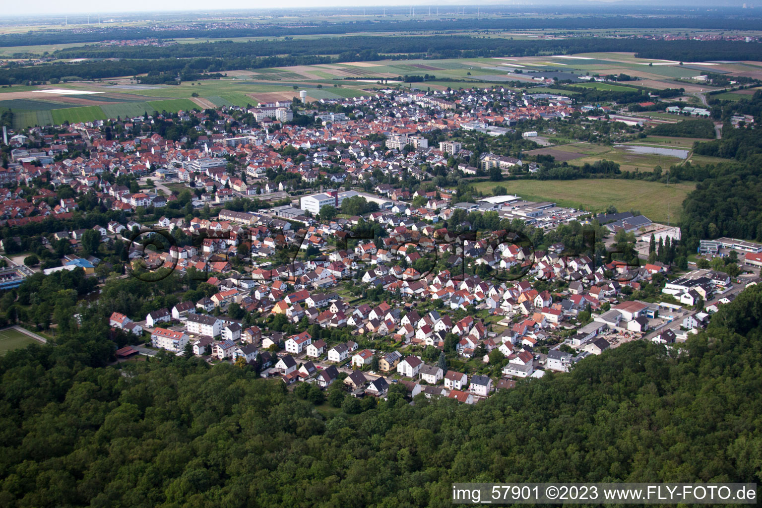 Kandel im Bundesland Rheinland-Pfalz, Deutschland aus der Luft