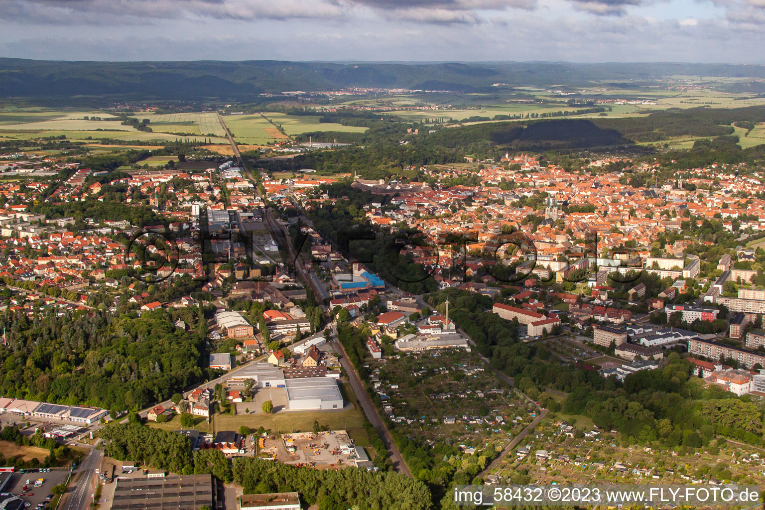 Luftaufnahme von Quedlinburg im Bundesland Sachsen-Anhalt, Deutschland