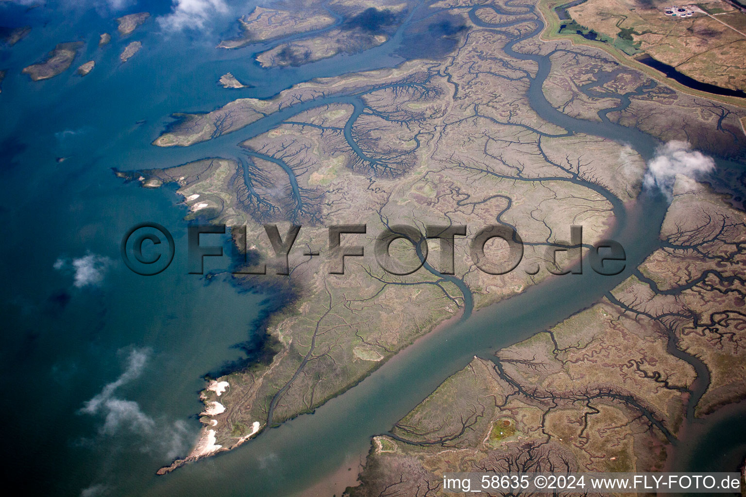 Fluß- Delta Mündung der Themse in Isle of Grain in England, Vereinigtes Königreich in Port Victoria, Großbritanien