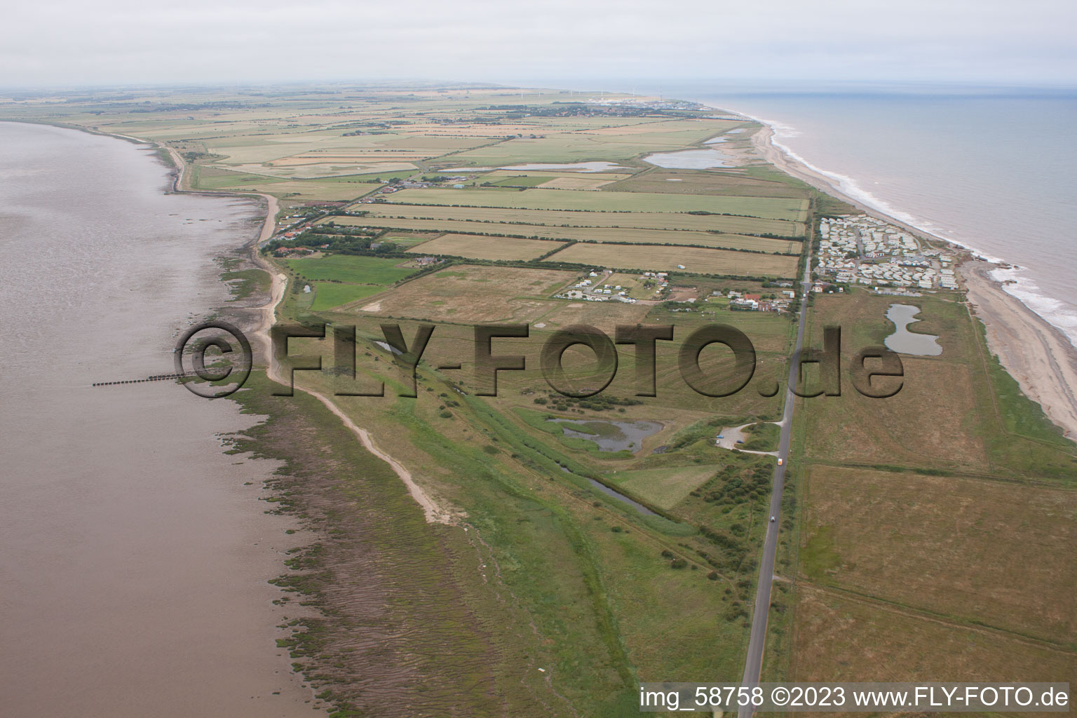 Luftaufnahme von Kilnsea im Bundesland England, Großbritanien