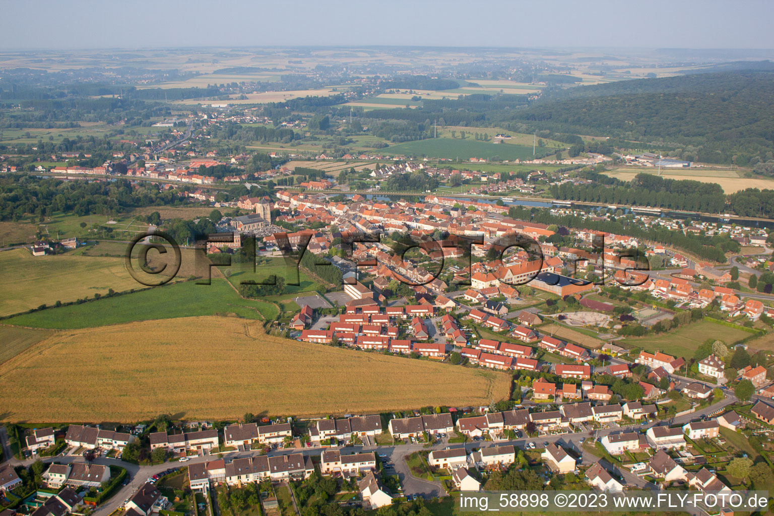 Luftbild von Watten im Bundesland Nord, Frankreich