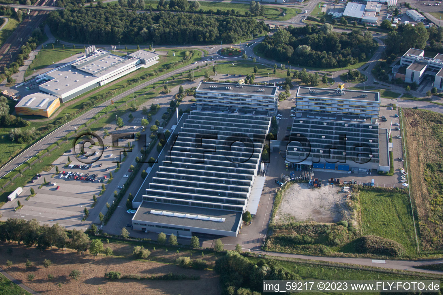 Luftbild von Bühl, Industriegebiet im Ortsteil Vimbuch im Bundesland Baden-Württemberg, Deutschland