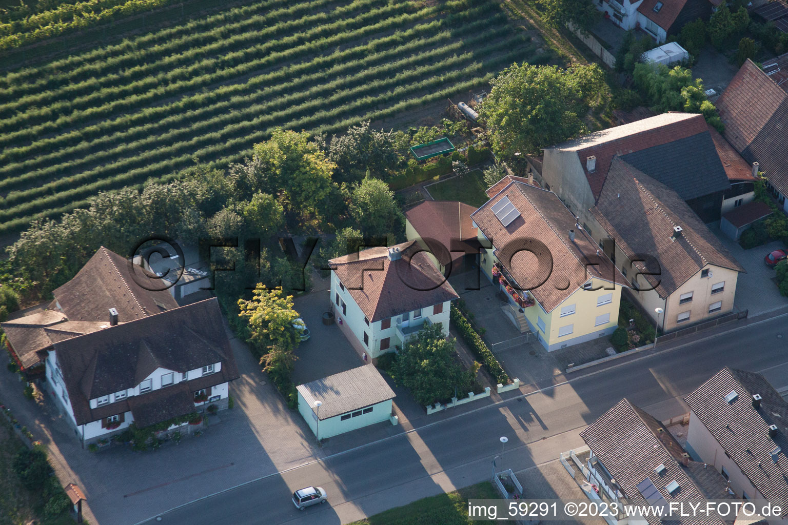 Ortsteil Urloffen in Appenweier im Bundesland Baden-Württemberg, Deutschland aus der Luft