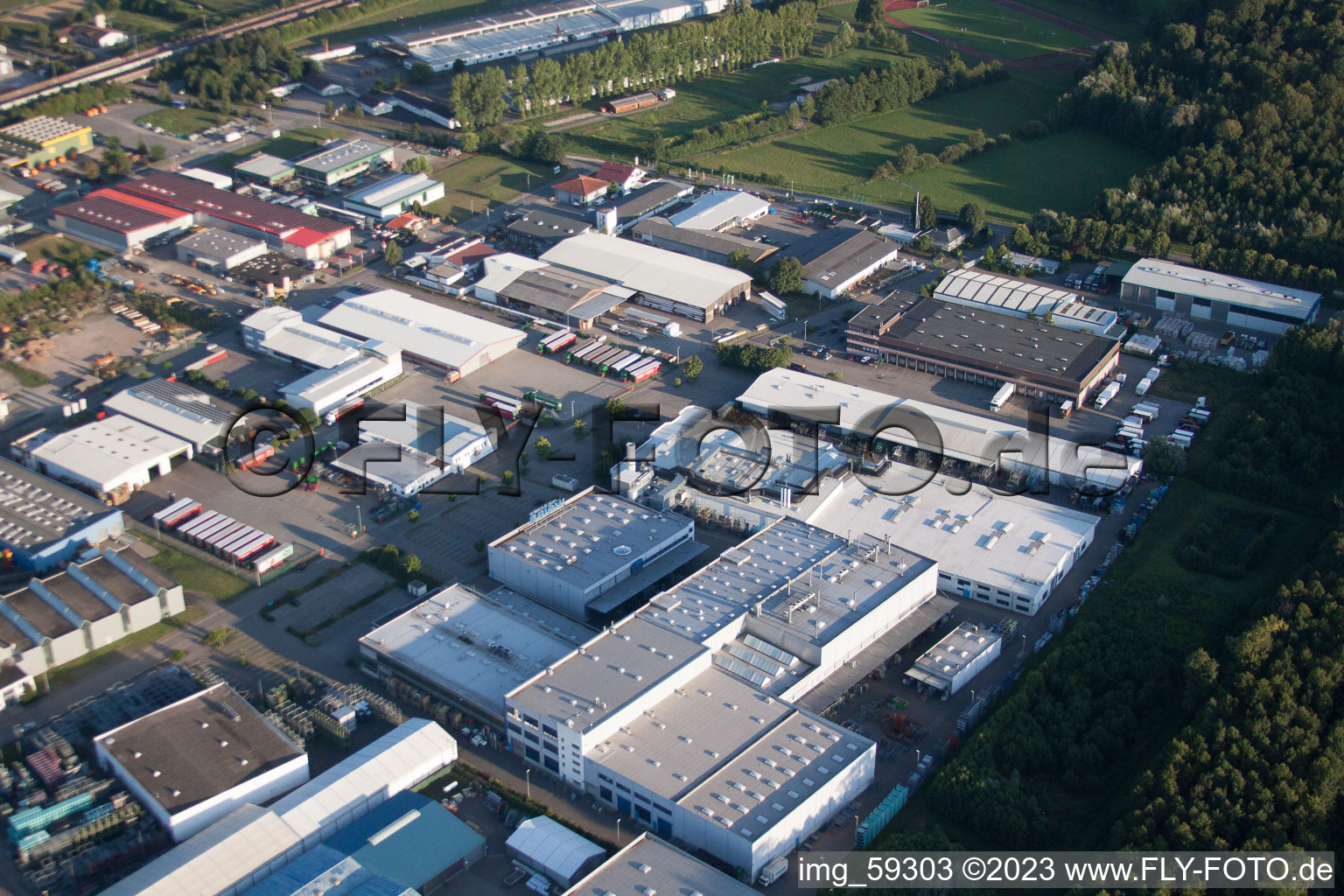 Schrägluftbild von Appenweier, Industriegebiet im Bundesland Baden-Württemberg, Deutschland