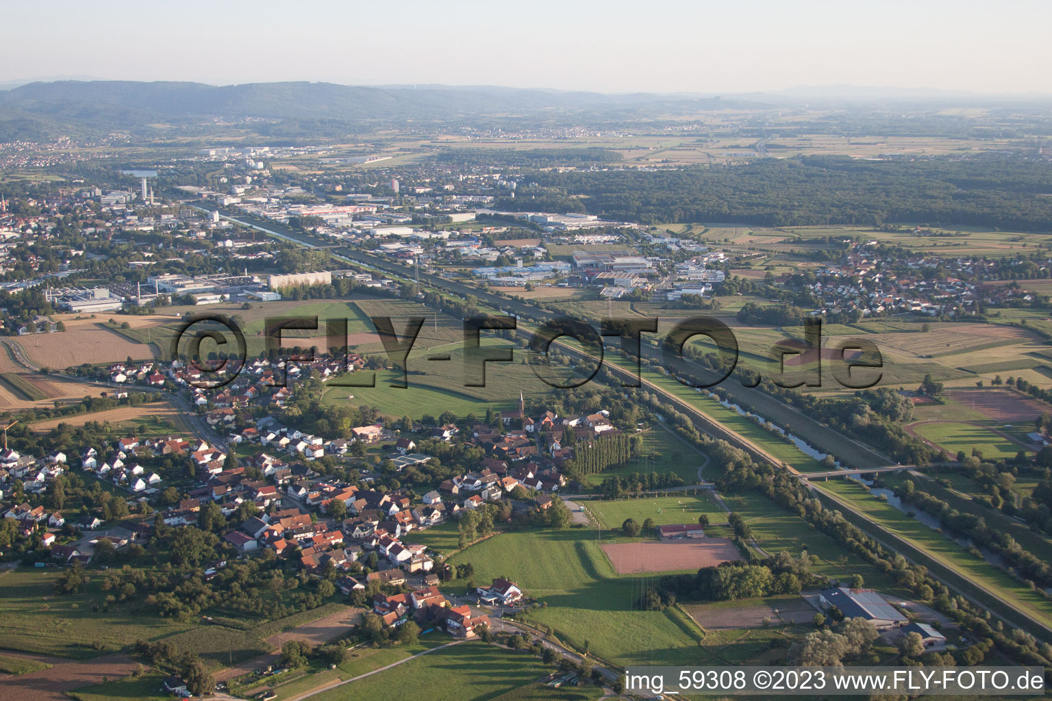 Luftaufnahme von Ortsteil Bühl in Offenburg im Bundesland Baden-Württemberg, Deutschland