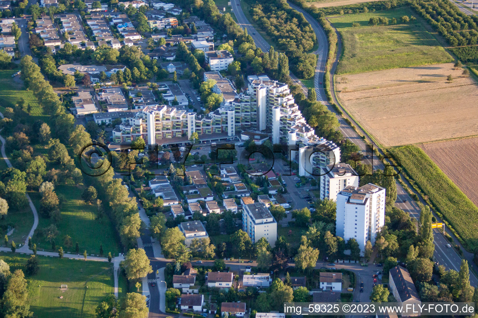 Luftbild von Ortsteil Uffhofen in Offenburg im Bundesland Baden-Württemberg, Deutschland