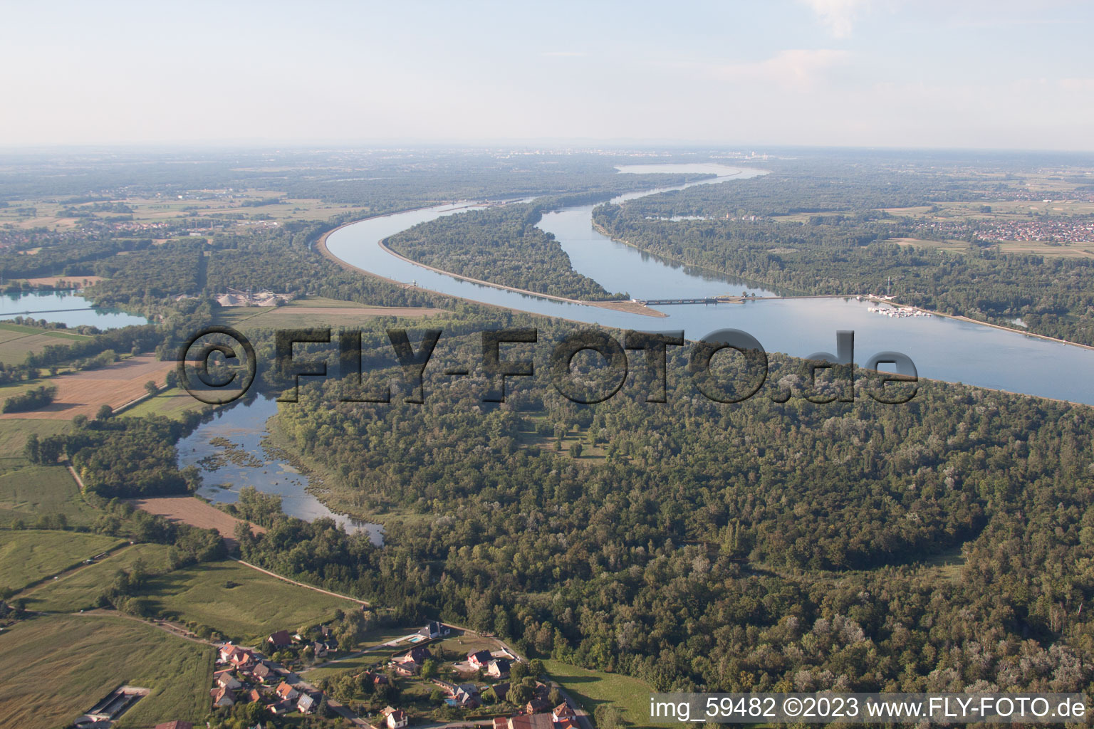 Luftbild von Daubensand im Bundesland Bas-Rhin, Frankreich