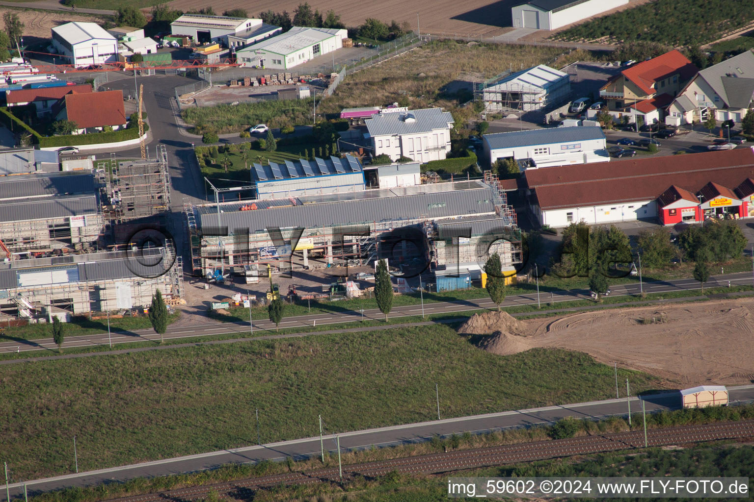 Rülzheim im Bundesland Rheinland-Pfalz, Deutschland aus der Vogelperspektive