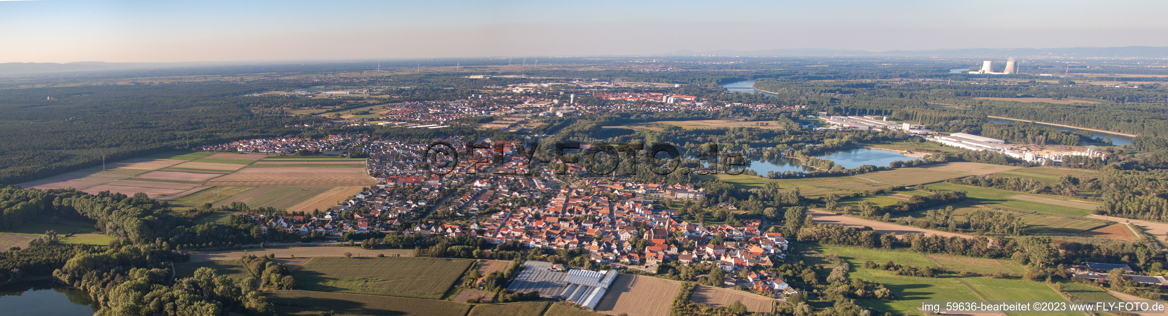 Luftbild von Panorama in Germersheim im Bundesland Rheinland-Pfalz, Deutschland