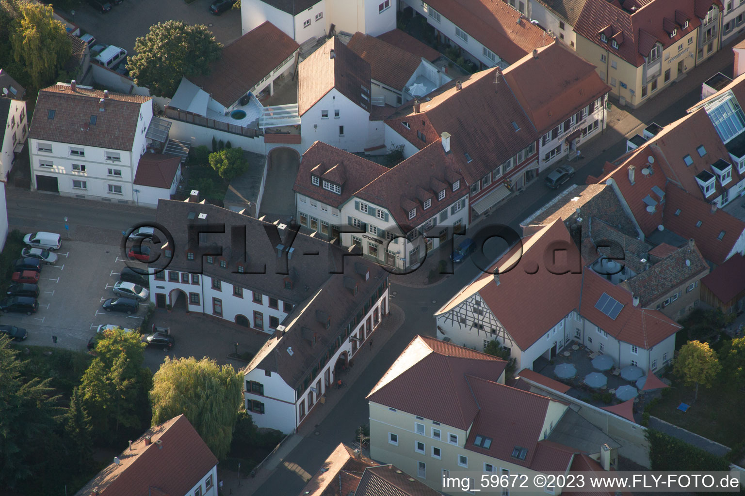 Schrägluftbild von Germersheim im Bundesland Rheinland-Pfalz, Deutschland