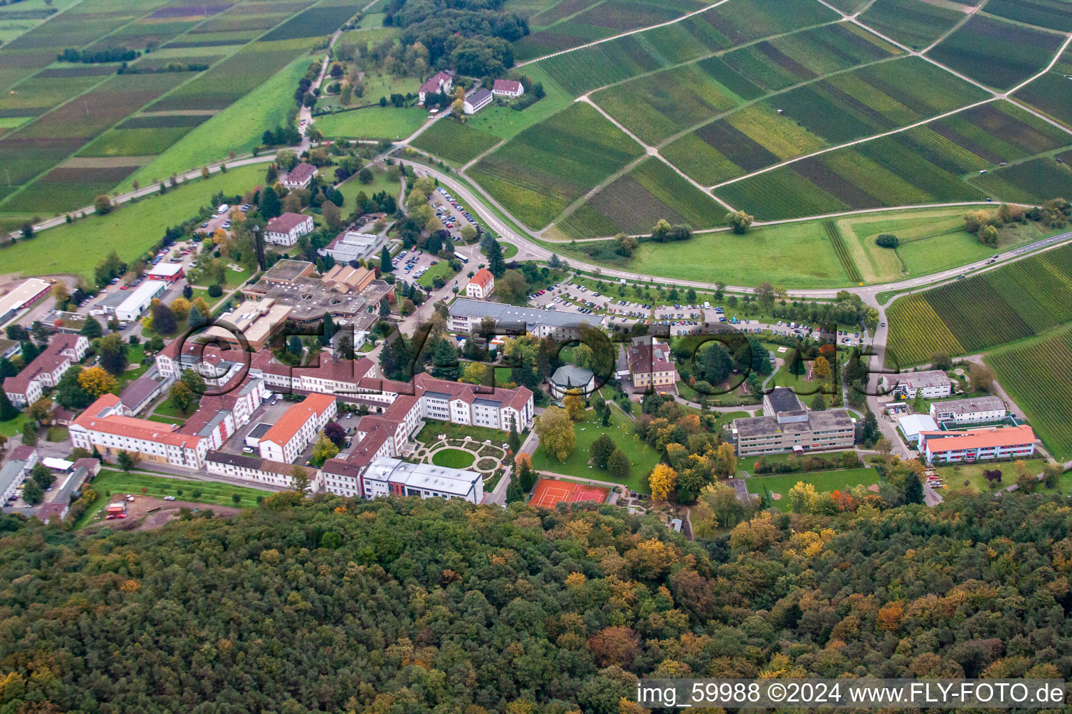 Psyschatrische Landesklinik in Klingenmünster im Bundesland Rheinland-Pfalz, Deutschland aus der Luft