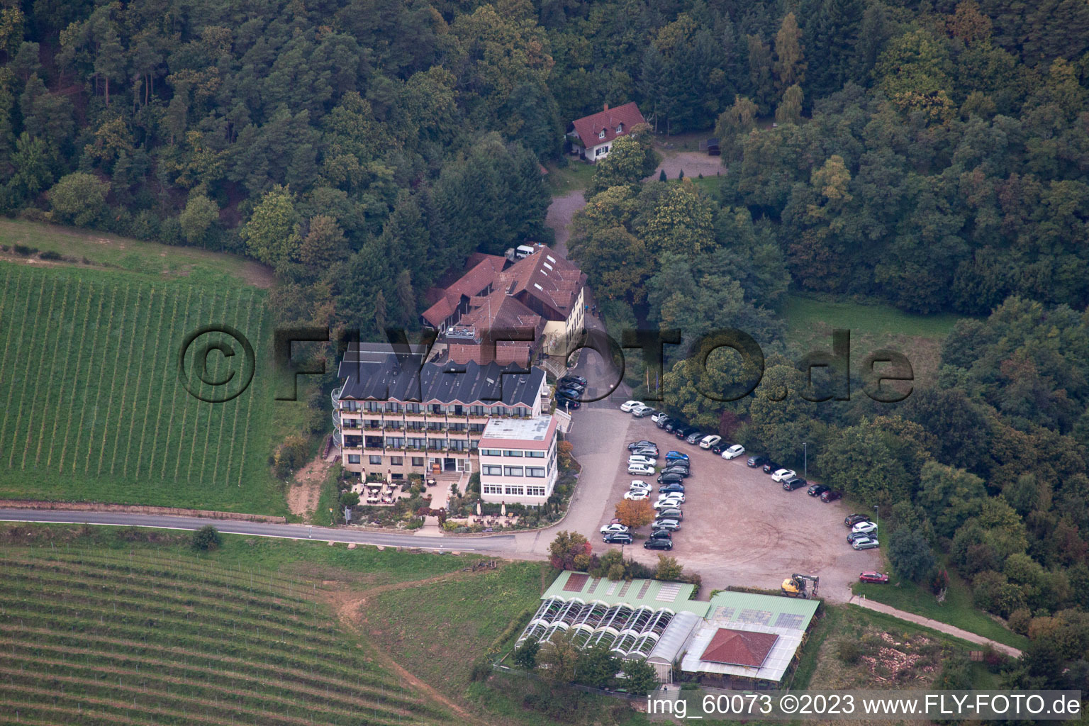 Luftbild von Sankt Martin, Hotel Haus am Weinberg im Bundesland Rheinland-Pfalz, Deutschland